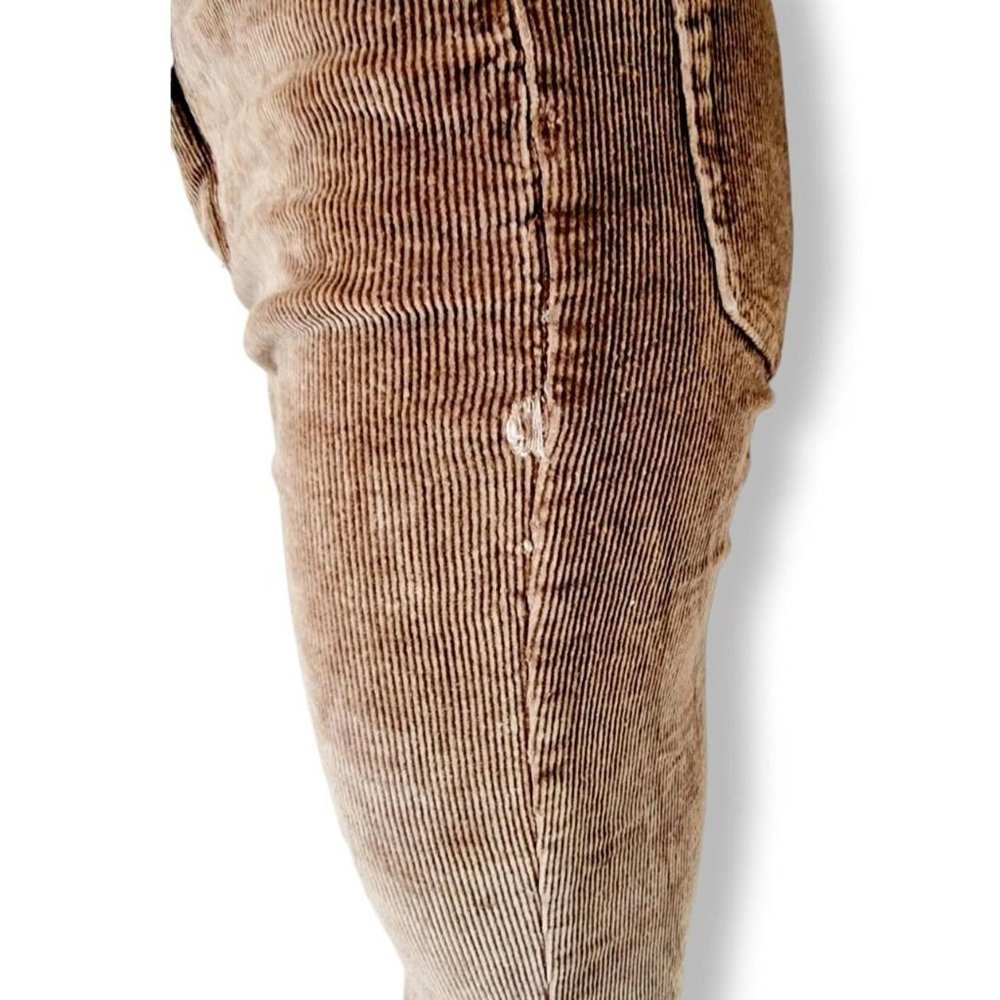 Brown corduroy denim flared jeans Zipper fly with one top button AU 6-8 - Picture 6 of 6